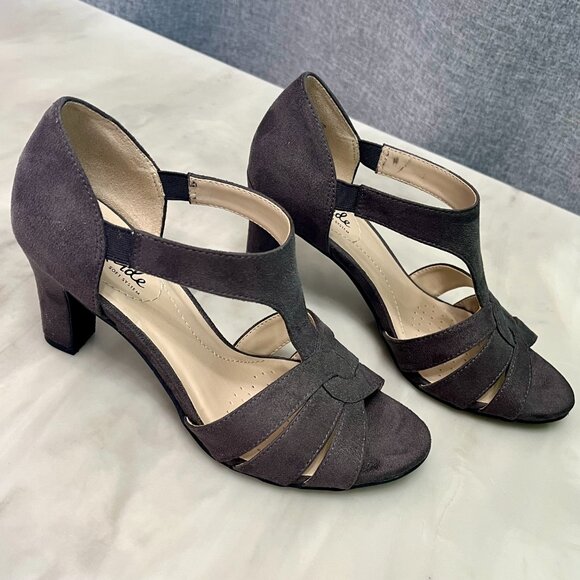 LifeStride "Caramel Strappy Sandal," Color: Stone grey, Faux Leather, Size 6.5M - Picture 3 of 8